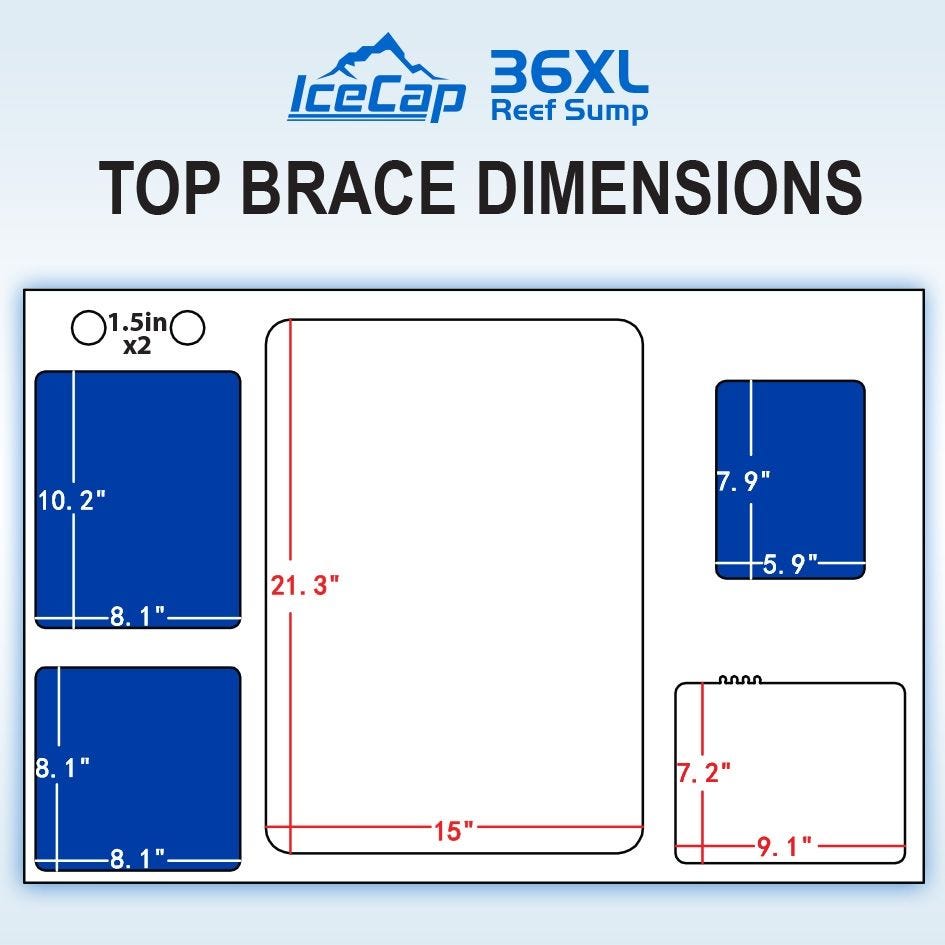 Icecap 36XL Reef Sump w/ 7" filter sock 36"x23.5"x16"  Rated for 200-300gal